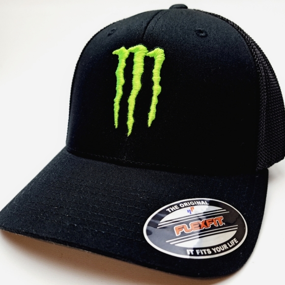 Monster Energy Racing Flexfit OSFM US Embroidery Trucker Hat Cap